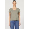 image:imageDEAR JOHN Vanya Short Sleeve Vee Neck Womens Slub Tee Knit Relaxed Fit ShirtVetiver