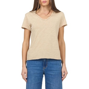 image:imageDEAR JOHN Vanya Short Sleeve Vee Neck Womens Slub Tee Knit Relaxed Fit ShirtDune