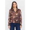 image:imageDEAR JOHN Azalea Womens Relaxed Fit Long Sleeve Blouse Ruffled Neckline Woven Printed Design Camden Petals Size Small