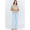 image:imageDEAR JOHN Cruz Womens Shirt Camp Collar Button Front Short Sleeve Relaxed Fit  Abbey Stone  Size Small