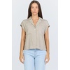 image:imageDEAR JOHN Cruz Womens Shirt Camp Collar Button Front Short Sleeve Relaxed Fit  Abbey Stone  Size Small