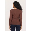 image:imageDEAR JOHN Edie Womens Long Sleeve Tee ButtonFront Neckline Stretch Fabric GarmentDyed Finish Washed Cappuccino Size Large