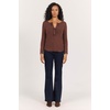 image:imageDEAR JOHN Edie Womens Long Sleeve Tee ButtonFront Neckline Stretch Fabric GarmentDyed Finish Washed Cappuccino Size XSmall