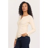 image:imageDEAR JOHN Edie Womens Long Sleeve Tee ButtonFront Neckline Stretch Fabric GarmentDyed Finish Whitecap Grey Size XLarge