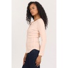 image:imageDEAR JOHN Edie Womens Long Sleeve Tee ButtonFront Neckline Stretch Knit RawEdge Details GarmentDyed Finish Rib Knit Cameo Rose Size Medium