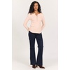 image:imageDEAR JOHN Edie Womens Long Sleeve Tee ButtonFront Neckline Stretch Knit RawEdge Details GarmentDyed Finish Rib Knit Cameo Rose Size Small