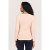 image:imageDEAR JOHN Edie Womens Long Sleeve Tee ButtonFront Neckline Stretch Knit RawEdge Details GarmentDyed Finish Rib Knit Cameo Rose Size XLarge