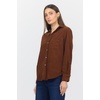 image:imageDEAR JOHN Galina Womens Long Sleeve Shirt Collar Button Front Cappuccino Size Medium
