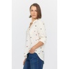 image:imageDEAR JOHN Galina Womens Long Sleeve Shirt Collar Striped Pattern Button Front Almond Rose Stripe Size Large
