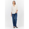 image:imageDEAR JOHN Galina Womens Long Sleeve Shirt Collar Striped Pattern Button Front Almond Rose Stripe Size Medium
