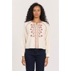 image:imageDEAR JOHN Oriana Womens Relaxed Fit Long Sleeve Blouse Crew Neck Woven Cream Size Medium