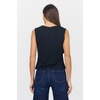image:imageDEAR JOHN Sumana Womens Classic Fit Sleeveless Top Wide Crew Neck Stretch Knit Black Size Small