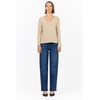 image:imageDEAR JOHN Vanya VNeck Long Sleeve Tee for Women Slub Cotton Jersey Relaxed FitDune