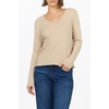 image:imageDEAR JOHN Vanya VNeck Long Sleeve Tee for Women Slub Cotton Jersey Relaxed FitDune