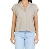 image:imageDEAR JOHN Cruz Womens Shirt Camp Collar Button Front Short Sleeve Relaxed Fit  Abbey Stone  Size Small
