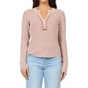 image:imageDEAR JOHN Luna Top Womens Classic Fit Thermal Henley Long Sleeve Button Front TopPink Clay