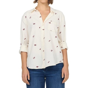 image:imageDEAR JOHN Galina Womens Long Sleeve Shirt Collar Striped Pattern Button Front Almond Rose Stripe Size Medium