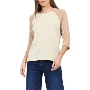image:imageDEAR JOHN Sonoma Tee Womens Relaxed Fit Slub Jersey Crew Neck 34 Sleeve TopWarm TaupeRutabaga