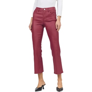 image:imageDEAR JOHN Jeanne Flared Leg Womens Pants MidRise Waisted Cropped InseamGarnet