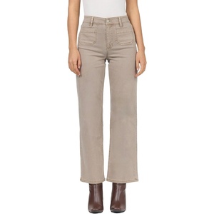 image:imageDEAR JOHN Holly Womens Straight Leg Jeans High Rise Cropped Comfortable Stretch Raw HemMink