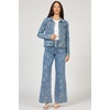 image:imageDEAR JOHN Ainsley Denim Jacket Womens Relaxed Fit Stretch Denim Embroidered Button Front Collared JacketAvalon