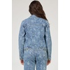 image:imageDEAR JOHN Ainsley Denim Jacket Womens Relaxed Fit Stretch Denim Embroidered Button Front Collared JacketAvalon