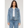 image:imageDEAR JOHN Ainsley Denim Jacket Womens Relaxed Fit Stretch Denim Embroidered Button Front Collared JacketAvalon