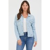 image:imageDEAR JOHN Ainsley Denim Jacket Womens Relaxed Fit Stretch Denim Embroidered Button Front Collared JacketRailroad Stripes