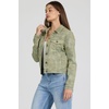 image:imageDEAR JOHN Ainsley Denim Jacket Womens Relaxed Fit Stretch Denim Embroidered Button Front Collared JacketRiviera Camo