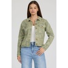 image:imageDEAR JOHN Ainsley Denim Jacket Womens Relaxed Fit Stretch Denim Embroidered Button Front Collared JacketRiviera Camo