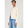 image:imageDEAR JOHN Ainsley Denim Jacket Womens Relaxed Fit Stretch Denim Embroidered Button Front Collared JacketWheat
