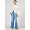 image:imageDEAR JOHN Ainsley Denim Jacket Womens Relaxed Fit Stretch Denim Embroidered Button Front Collared JacketWheat