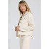 image:imageDEAR JOHN Ainsley Denim Jacket Womens Relaxed Fit Stretch Denim Embroidered Button Front Collared JacketWheat Lace