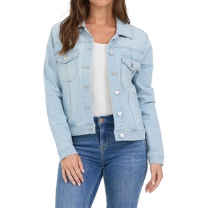 image:imageDEAR JOHN Ainsley Denim Jacket Womens Relaxed Fit Stretch Denim Embroidered Button Front Collared JacketRailroad Stripes