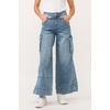 image:imageDEAR JOHN Marvey Womens Pant Colored High Rise Wide Leg Ankle Inseam Pants for WomenWinetop Chambray