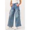image:imageDEAR JOHN Marvey Womens Pant Colored High Rise Wide Leg Ankle Inseam Pants for WomenWinetop Chambray