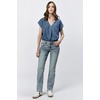 image:imageDEAR JOHN Playback Straight Leg Jeans Womens Low Rise Full Inseam Clean Hem Slim Straight Comfort Stretch DenimFrench Sky