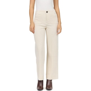 image:imageDEAR JOHN Audrey Wide Leg Pants Womens High Rise Full Length Corduroy Comfort Stretch Clean Hem Tailored Flattering FitEgret
