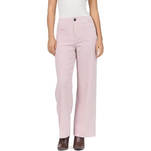 image:imageDEAR JOHN Audrey Wide Leg Pants Womens High Rise Full Length Corduroy Comfort Stretch Clean Hem Tailored Flattering FitPale Lilac
