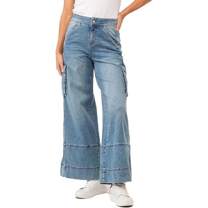 image:imageDEAR JOHN Marvey Womens Pant Colored High Rise Wide Leg Ankle Inseam Pants for WomenWinetop Chambray