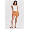 image:imageDEAR JOHN Julian Denim Shorts Womens Mid Rise Relaxed Fit Embroidered Eyelet Side Vent Stretch Twill Color Short  Orange Delight  25