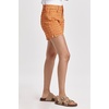 image:imageDEAR JOHN Julian Denim Shorts Womens Mid Rise Relaxed Fit Embroidered Eyelet Side Vent Stretch Twill Color Short  Orange Delight  25