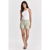 image:imageDEAR JOHN Julian Denim Shorts Womens Mid Rise Relaxed Fit Embroidered Eyelet Side Vent Stretch Twill Color Short  Pistachio Cream  31