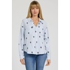 image:imageDEAR JOHN Adrianna ButtonDown Womens Shirt Oversized Fit Collared Long Sleeve Woven  Blue Rama Emb  Size XSmall
