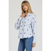 image:imageDEAR JOHN Adrianna ButtonDown Womens Shirt Oversized Fit Collared Long Sleeve Woven  Blue Rama Emb  Size XSmall
