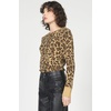 image:imageDEAR JOHN Ania Thermal Top Womens Slim Fit Long Sleeve Crew Neck Waffle ShirtLeopard