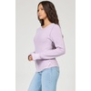 image:imageDEAR JOHN Ania Thermal Top Womens Slim Fit Long Sleeve Crew Neck Waffle ShirtPurple Haze