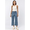 image:imageDEAR JOHN Audrey Wide Leg Jeans Womens High Rise Cropped Color Denim Comfort Stretch Clean Hem Utility Inspired Tailored FitMaryland
