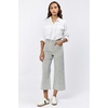 image:imageDEAR JOHN Audrey Wide Leg Jeans Womens High Rise Cropped Color Denim Comfort Stretch Clean Hem Utility Inspired Tailored FitRailroad Grey