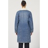 image:imageDEAR JOHN Dallas Long Jacket Womens Button Front Sherpa Collar Oversized Stretch Denim CoatPool Wave